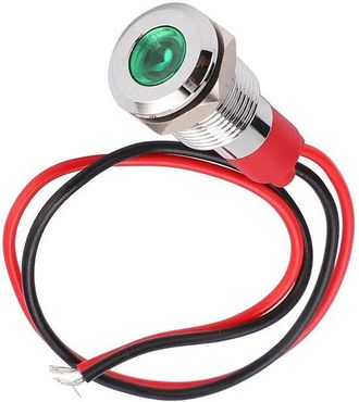 OEM Indicador Led Impermeable - Met&aacute;lico - Verde - Peque&ntilde;o - Con Cable - Componentes De Control Industrial - 10 Mm - Apto Para 220 V - Modelo A Color