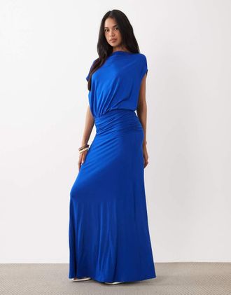 Gina Tricot Gina Tricot - Vestito lungo con vita scesa blu cobalto