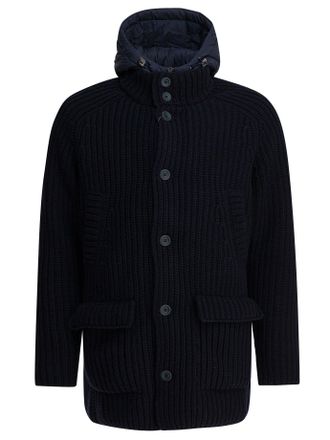 Herno Merino Wool Coat Jackets And Coats Blu-Uomo
