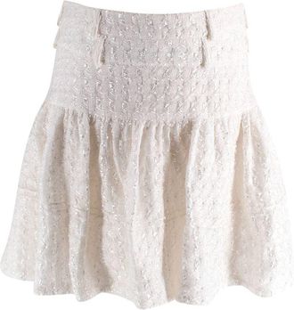 Dior White Pleated A Line Mini Skirt Size S