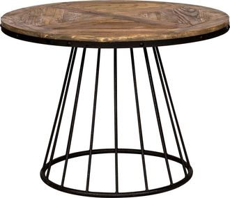 Rendez-Vous Déco Mesa de comedor redonda de madera de cedro, 5 personas