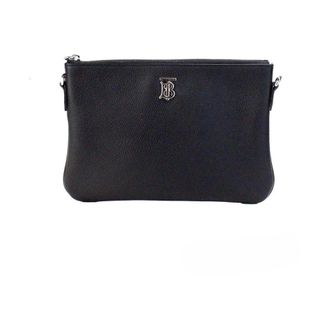 Burberry Bolso bandolera de piel con monograma - Bags - Mujer - Gris - ONE SIZE