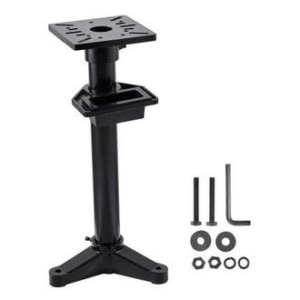 OEM Soporte Para Amoladora De Banco, Pedestal De Suelo Resistente Con Tornillo De Banco Y Placa De Montaje 27 X 27 Cm, Ranuras De Montaje Precortadas Y De