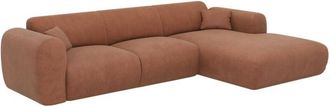 Vente-Unique Vente-unique - Grande divano in Tessuto testurizzato Terracotta - Angolo a destra - pogni della Maison Céphy