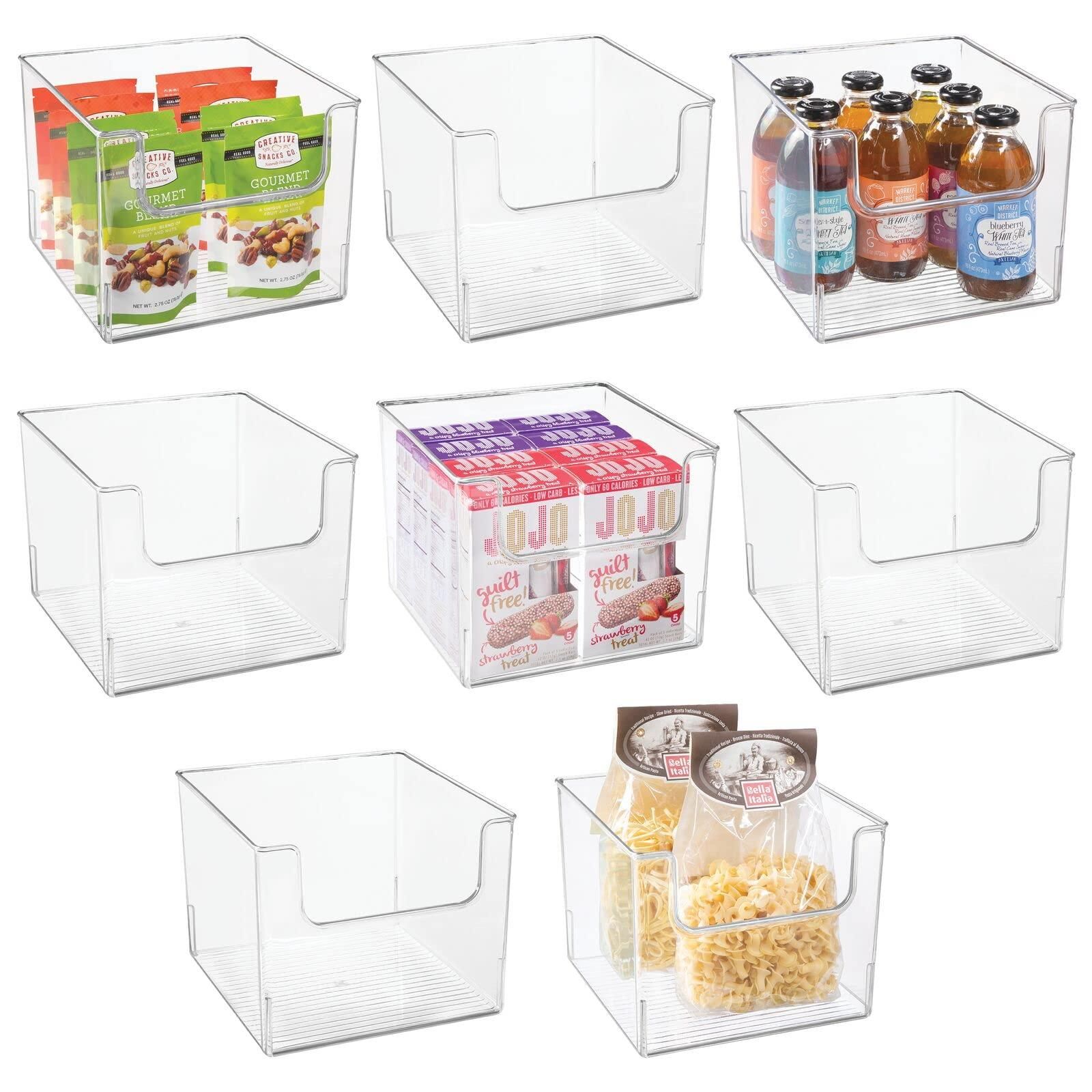 MDesign Aufbewahrungsbox 2er-Set – Durchsichtig/grau, Mit Deckel & Griffen, BPA-frei, Für Kühlschrank & Küche