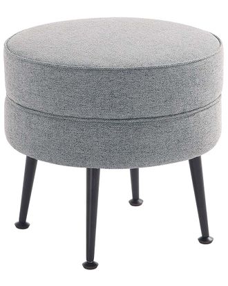 Manhattan Comfort Bailey Mid-Century Modern Woven Polyester Blend Upholstered Ottoman