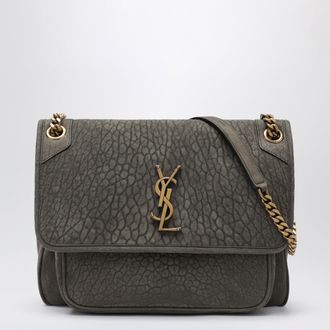 Saint Laurent Niki crossbody bag in zinc grey lambskin leather