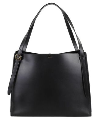 Coperni Structured Black Handbag With Gold-Tone Logo Detail
