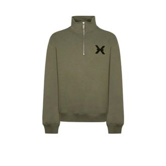 John Richmond Sweatshirt met rits - Heren - Sweatshirts & Hoodies - Groen - Maat: XL Zijde