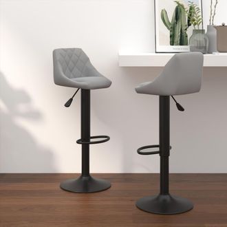 vidaXL Taburetes De Cocina 2 Unidades Terciopelo Gris Claro Vidaxl
