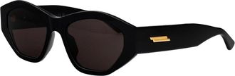 Bottega Veneta Geometric Zonnebril - Dames - Zonnebrillen - Zwart - 53 MM - Nylon - Accessoires