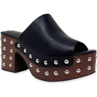 Shushop Holly Platform Slide Sandal in Black at Nordstrom, Size 6.5