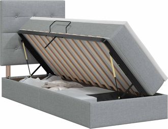 vidaXL Cama Con Almacenamiento Y Colch&oacute;n Gris Claro 100 X 200 Cm Tela Vidaxl