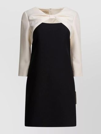 Valentino crepe couture dress bow detail knee length