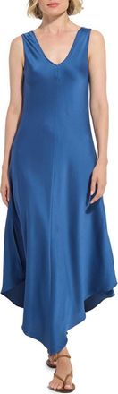 Lyss&eacute; Sakura Satin Handkerchief Maxi Dress in Palermo Blue at Nordstrom, Size X-Small