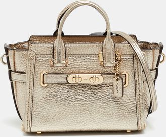 Coach Swagger Mini Gold Leather Crossbody Bag