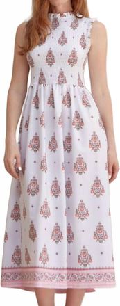 Cabana Life Woven Sleeveless Smocked Maxi Dress In Amelia Island