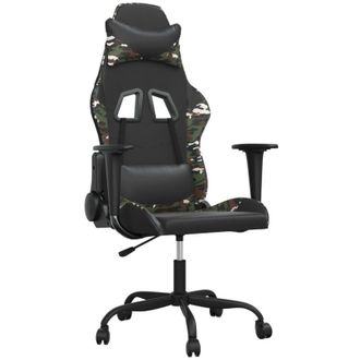 vidaXL Silla Gaming Cuero Sint&eacute;tico Negro Y Camuflaje Vidaxl