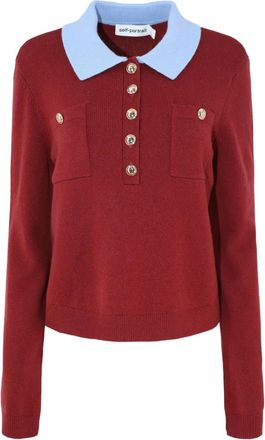 Self Portrait Polo con tasche applicate - Rosso