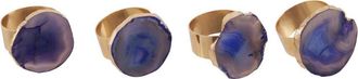 Fifty Five South 4-tlg. Serviettenringen-Set Agata Blue