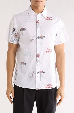 Travis Mathew Fourth Fest Short Sleeve Shirt in White at Nordstrom Rack, Size Xx-Large