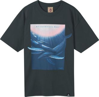 Nike x ACG Wyland Funny Printing Sports Loose Round Neck Short Sleeve Black Gray Blackgray DC5359-070