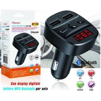 Trade Shop Trade Shop - Bluetooth Fm Trasmettier Para Auto 2 Porte Usb Led Tf Wma Letto Mp3 My2406
