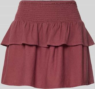 Only Ausgestellter Mini-Rock aus Viskose-Leinen-Mix Modell GOA in Mauve, Gr&ouml;&szlig;e XL