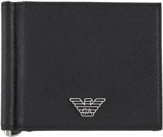Emporio Armani Stijlvolle Money Clip Wallet - Heren - Portefeuilles - Zwart - ONE Size - Leer - Accessoires