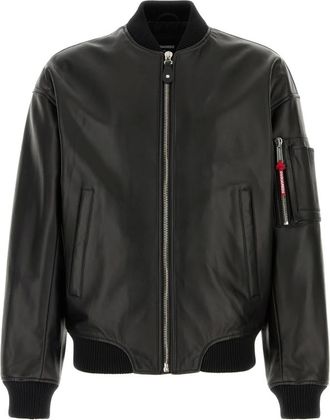 Dsquared2 Jassen, Heren, Zwart, M, Leren Bomberjacks