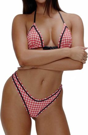 Frankies Bikinis Dove Bikini Bottom In Cherry Picnic