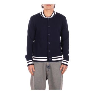 Alpha Studio Cardigans, male, Blue, Size: S Au5220N1028 Cardigan