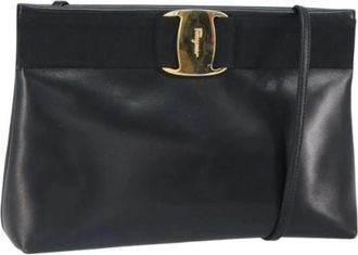 Ferragamo Pre-owned Cross Body Bags, female, Black, Size: ONE SIZE Pre-owned Leather Crossbody Bag