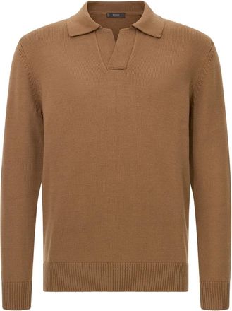Boggi Milano Maglione con colletto polo - Marrone