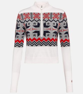 Perfect Moment Pullover Nordic in lana con mezza zip