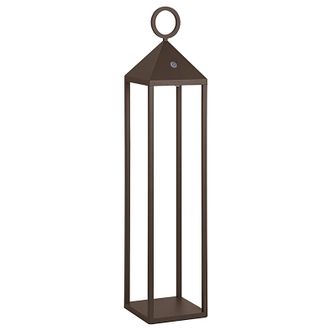 Rossini Illuminazione Lanterna Moderna Pic Nic A Led Da 2,2w Ip54 Ricaricabile E Dimmerabile H. 67cm Corten