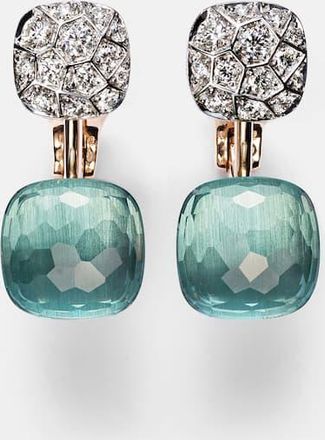POMELLATO Nudo 18kt rose and white gold earrings with topaz and diamonds