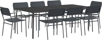 vidaXL Conjunto De Comedor 9 Uds. Antracita Acero Vidaxl