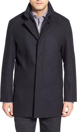 Cole Haan Wool Blend Topcoat with Inset Knit Bib in Castle Roc at Nordstrom Rack, Size Xx-Large
