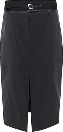MUGLER Womens Ju0542 Skirt - Black viscose - Size EU 38 (Womens)