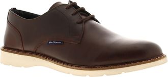 Ben Sherman Mens Shoes Smart Hampton Derby Waxed Leather red - Size UK 10