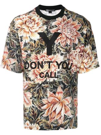 Yohji Yamamoto T-shirt met print - Zwart