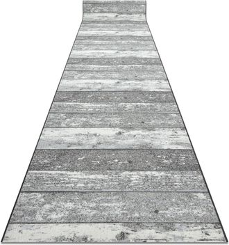 RugsX Rugsx - Alfombra De Pasillo Con Refuerzo De Goma 110 Cm Madera Tablero Gris Grey 110x1100 Cm