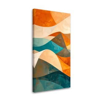 Feeby Impresi&oacute;n De Imagen, Olas Abstracci&oacute;n En Colores Turquesa Y Beige, 60x120