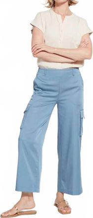 Lyss&eacute; Calypso Ankle Cargo Pants In Solid Blue