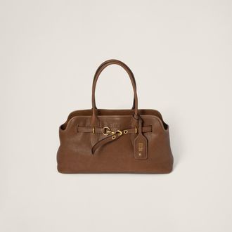 Miu Miu Aventure Nappa Leather Bag, Woman, Oak