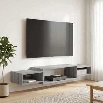 vidaXL Vidaxl Mobile Tv Da Parete A Parete Sonoma Grigio 140 X 28 X 21