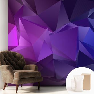 Tulup Carta Da Parati In Vlies - Fotomurale - Decorazione Paretie - Per Camera Da Letto - Per Soggiorno - Con Colla Gratuita Triangoli Viola 250x250 Cm
