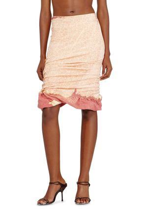 Diesel Treated double-layer skirt with puffy hem - Skirts - Woman - Pink