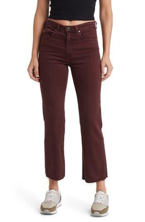 AG - Adriano Goldschmied Kinsley High Waist Raw Hem Ankle Flare Jeans in Hi-White Dark Plum at Nordstrom Rack, Size 23